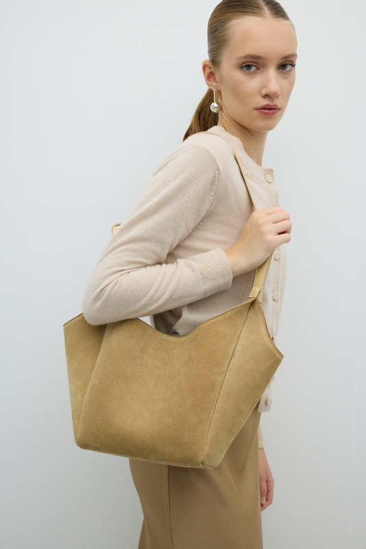 %100 Deri Çanta Bej - Roman