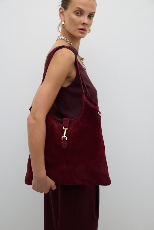 %100 Deri Çift Askılı Omuz Çantası Berry - Roman