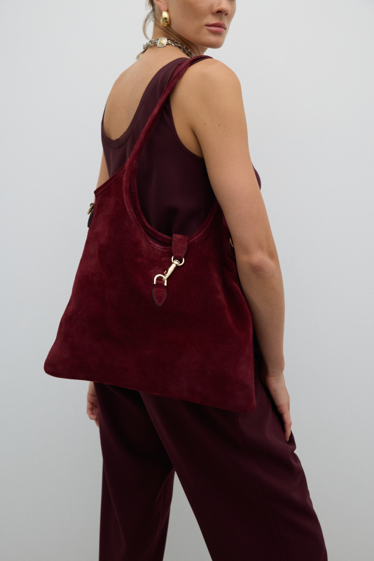 %100 Deri Çift Askılı Omuz Çantası Berry - 3