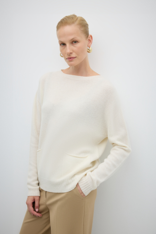 %100 Yün Çift Cepli Triko Kum - 6