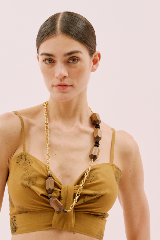 Ahşap Detaylı Kolye Standart Renk - Roman