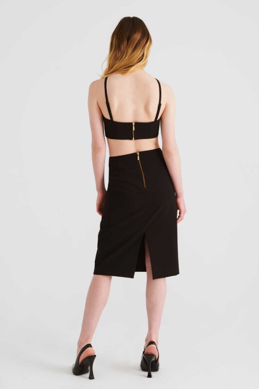 Aksesuarlı Abiye Elbise Siyah - 2