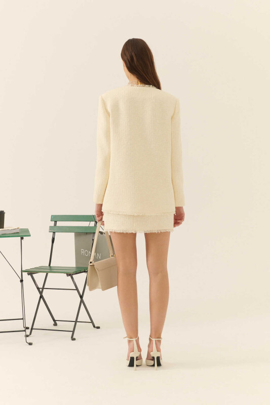  Altın Düğmeli Kruvaze Tüvit Ceket Kemik - Roman (1)