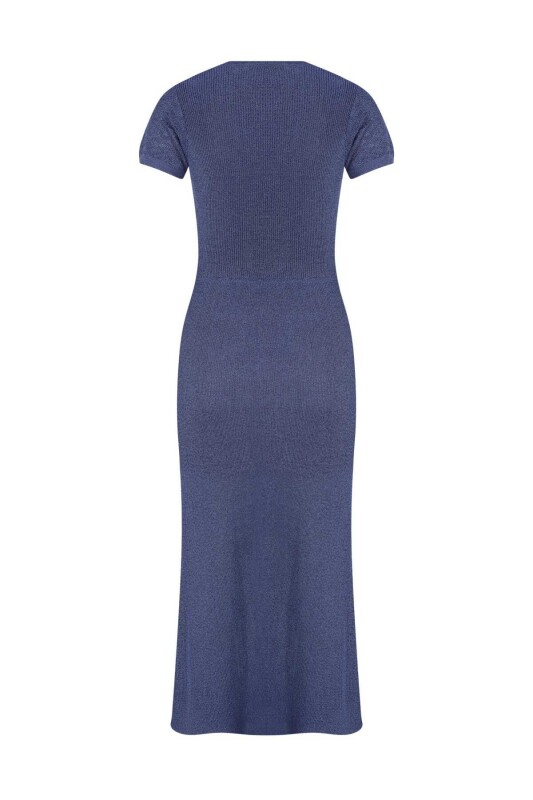  Anvelop Triko Elbise Saks - 4