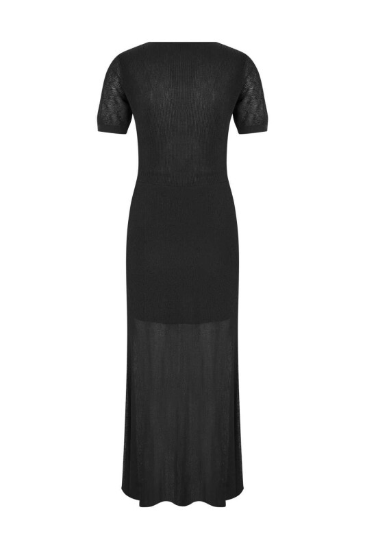  Anvelop Triko Elbise Siyah - 5