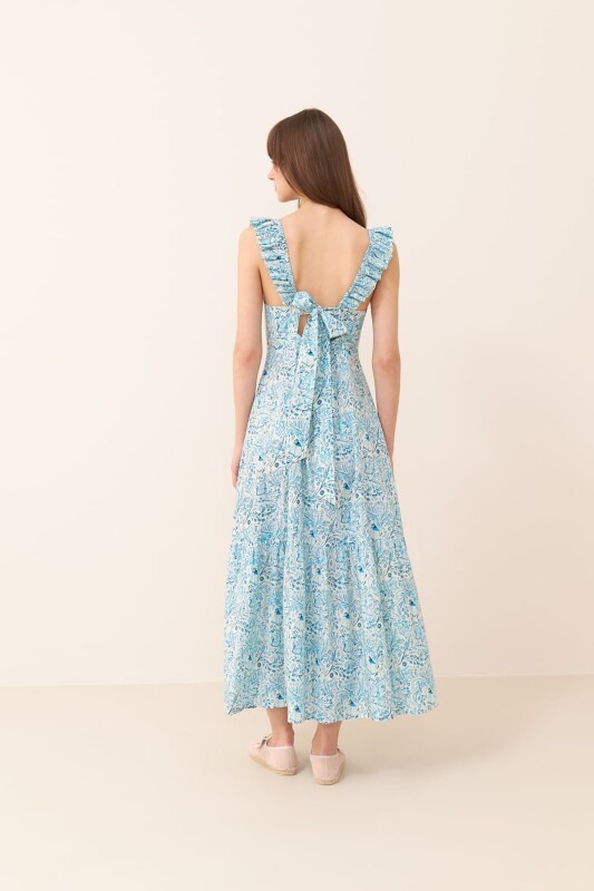 Arkası Bağlama Detaylı Maksi Boy Elbise Standart Renk - Roman (1)