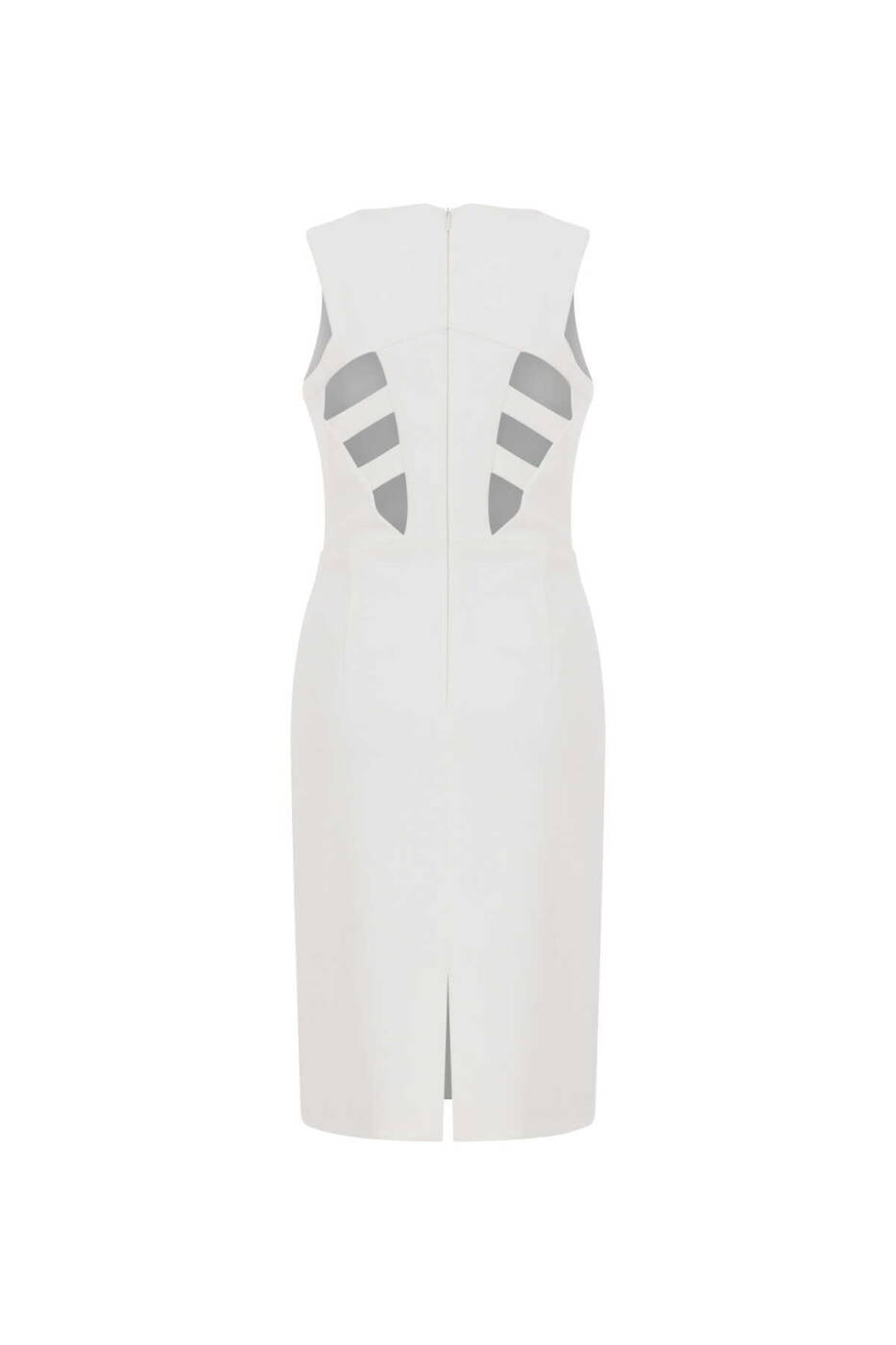  Arkası Cut Out Detaylı Midi Elbise Ekru - 5
