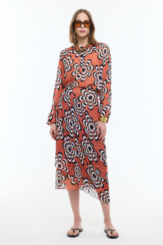 Asimetrik Midi Boy Etek Standart Renk - Roman