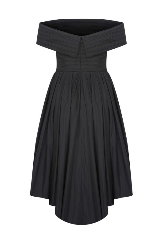  Asimetrik Straplez Abiye Elbise Siyah - 2