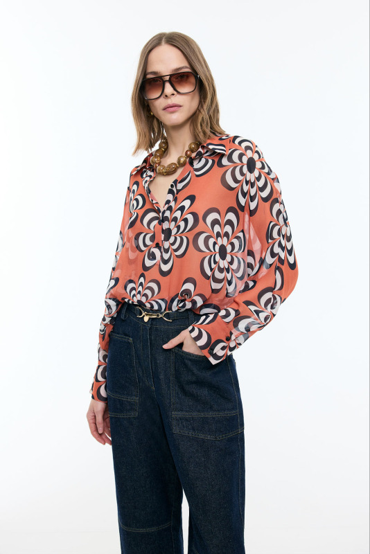 Asimetrik Uzun Kollu Bluz Standart Renk - 3