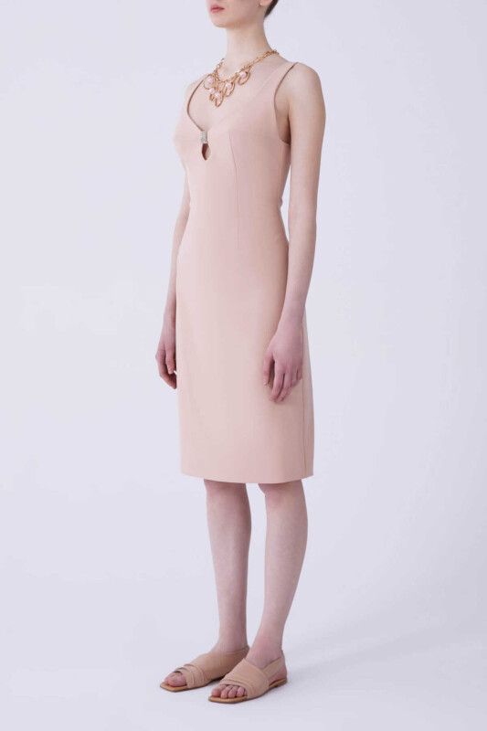 Askılı Abiye Elbise Pudra - 3