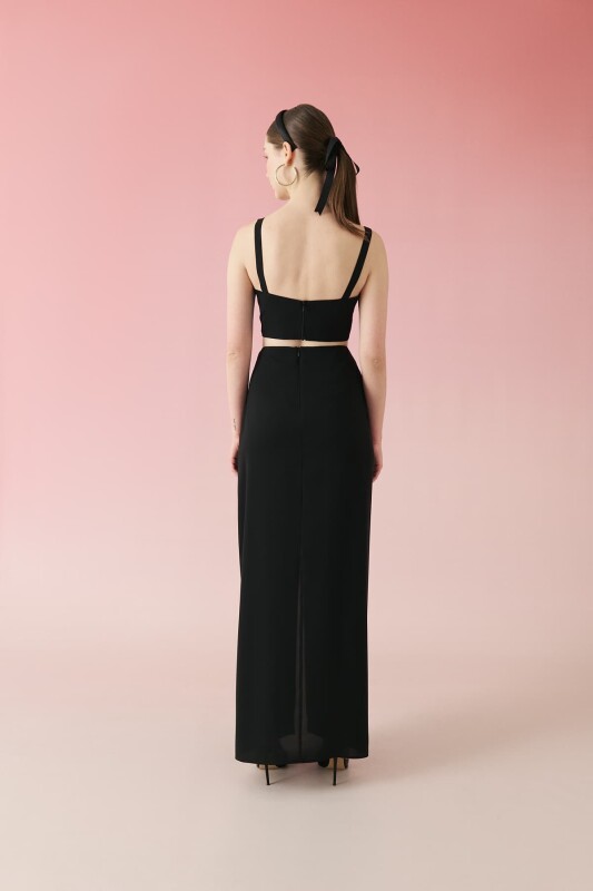 Askılı Crop Siyah - Roman (1)