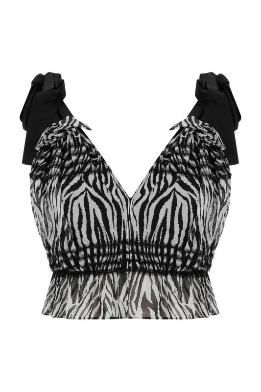 Askılı Desenli Büstiyer Standart Renk - 4