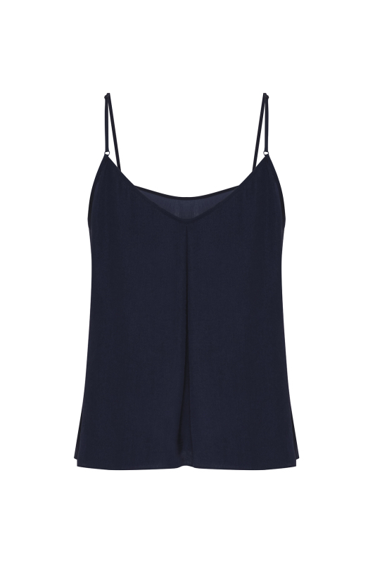 Askılı Saten Bluz Lacivert - 6