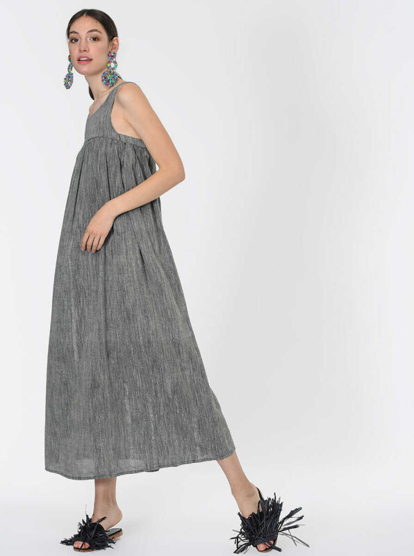 Askılı Uzun Uzun Elbise Standart Renk - 3