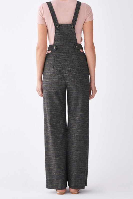 Askı Ve Bel Detaylı Ekoseli Kadın Tulum Standart Renk - 2