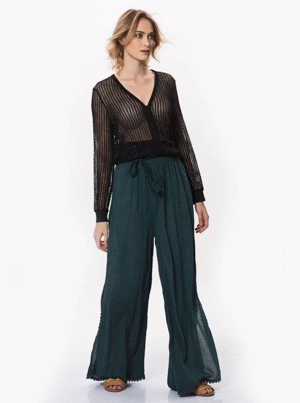 Bağcık Detaylı Etnik Pantolon Antrasit - 3