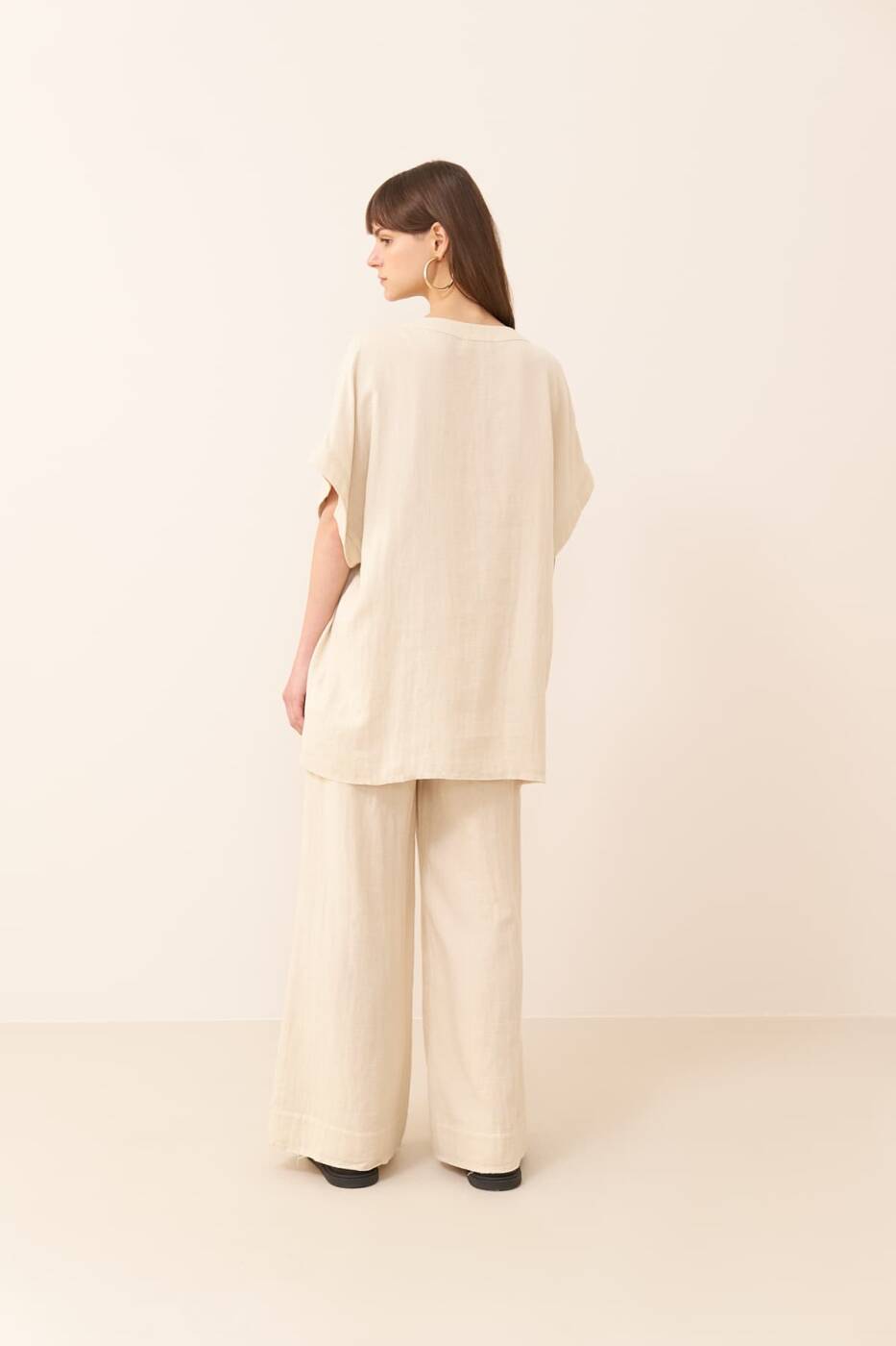 Tie Detailed Blouse Natural - 2