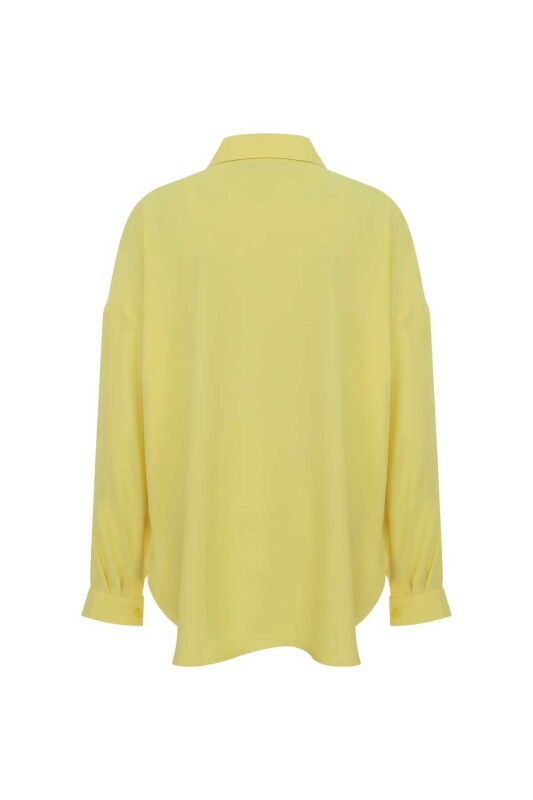  Bağlama Detaylı Krep Gömlek Sarı - 5