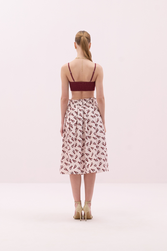 Bağlama Görünümlü Askılı Crop Bordo - Roman (1)