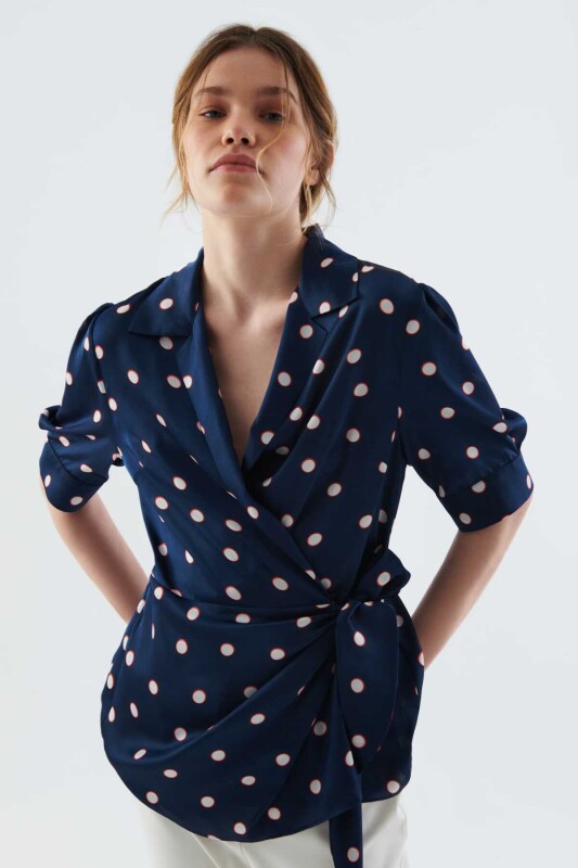 Bağlamalı Kruvaze Kadın Gömlek Standart Renk - 3