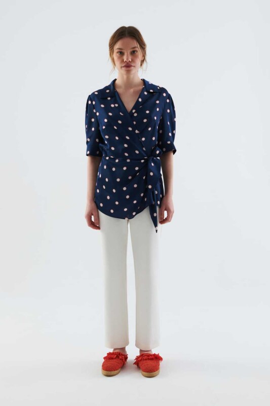 Bağlamalı Kruvaze Kadın Gömlek Standart Renk - 1