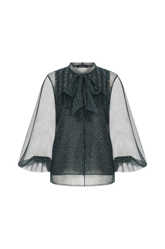  Bağlamalı Transparan Kadın Gömlek Standart Renk - 3