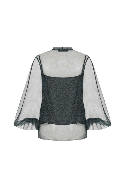  Bağlamalı Transparan Kadın Gömlek Standart Renk - 4