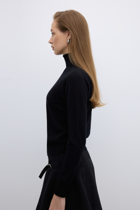 Balıkçı Yaka Triko Siyah - 4