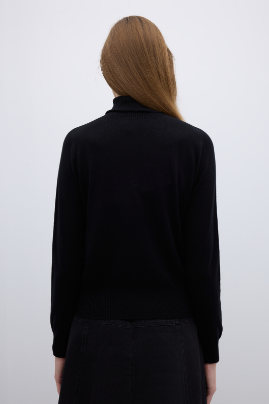 Balıkçı Yaka Triko Siyah - 2