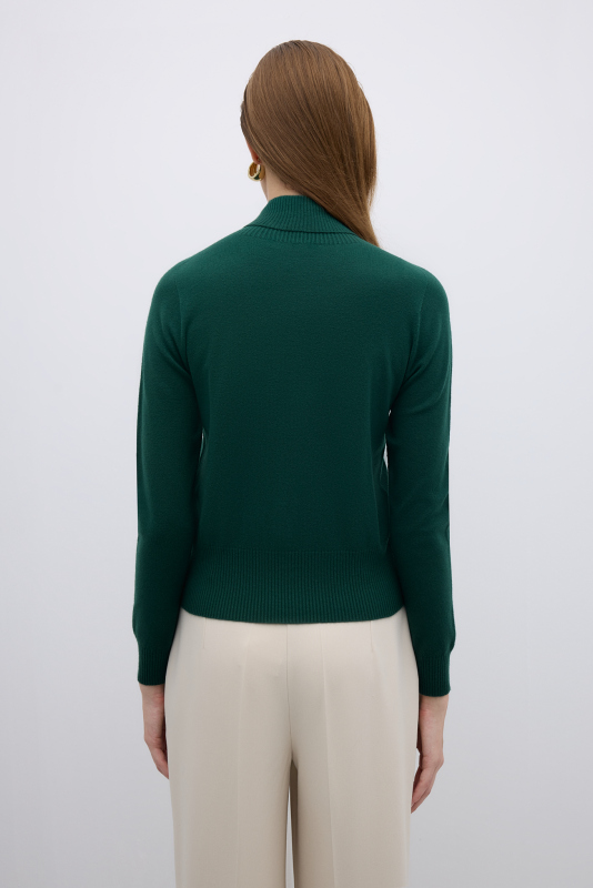 Balıkçı Yaka Triko Yeşil - 2