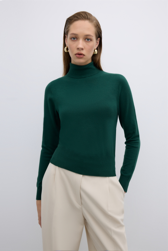 Balıkçı Yaka Triko Yeşil 