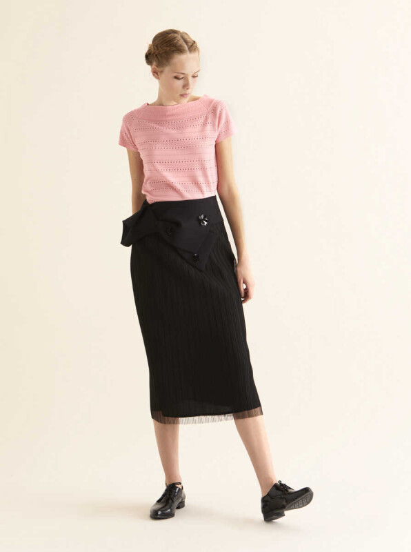 Bel Detaylı Kalem Etek Siyah - 3