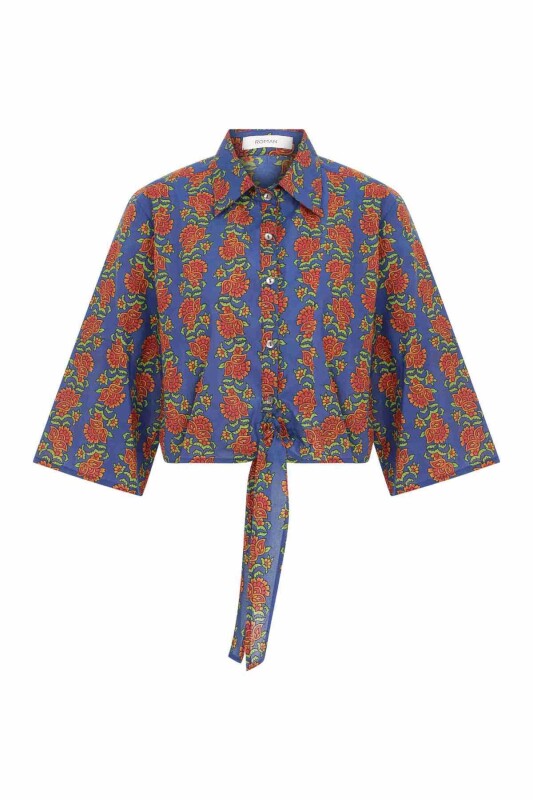 Belden Bağlamalı Kadın Gömlek Standart Renk - 4