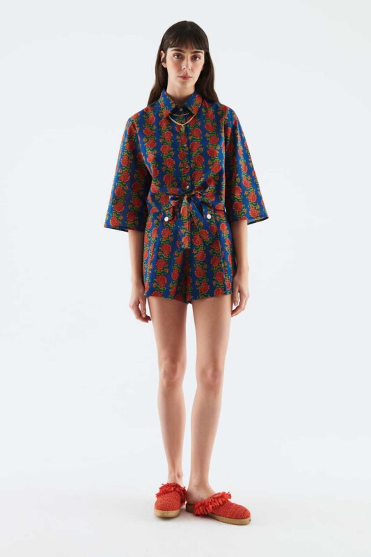 Belden Bağlamalı Kadın Gömlek Standart Renk - 1