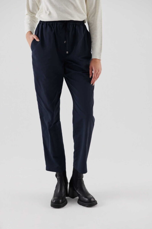  Belden Bağlamalı Pantolon Lacivert - 3