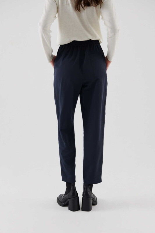  Belden Bağlamalı Pantolon Lacivert - 2