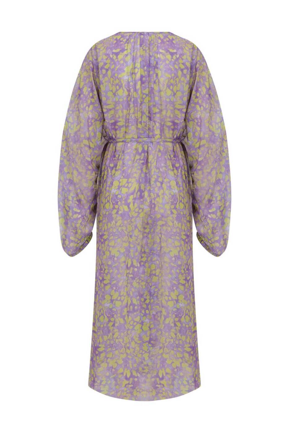 Belden Bağlamalı Renkli Desenli Kimono Standart Renk - 5