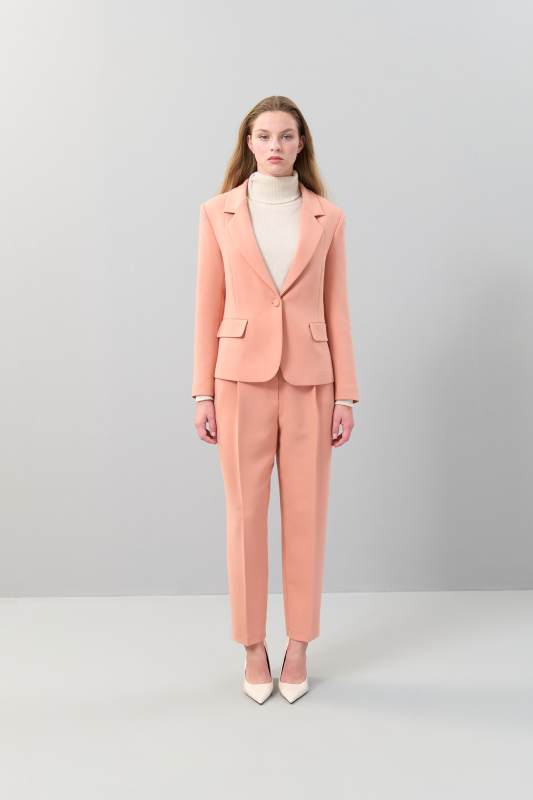 Belden Oturtmalı Tek Düğmeli Yün Ceket Y.Ağzı - 3