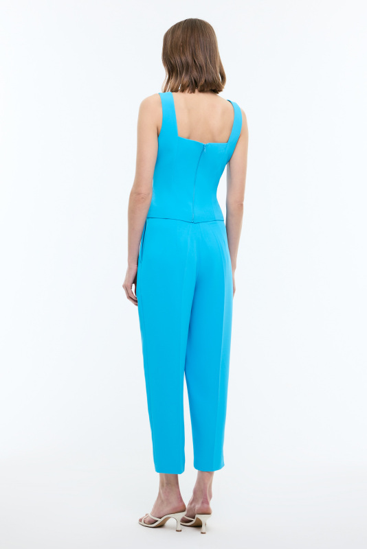 Bele Oturan Kalın Askılı Büstiyer Mavi - Roman (1)