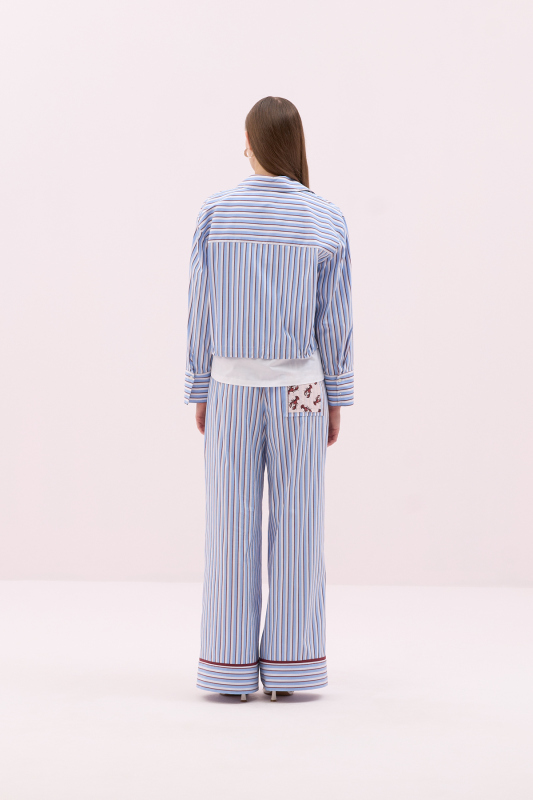 Beli Bağcıklı Uzun Kol Crop Gömlek Standart Renk - 2