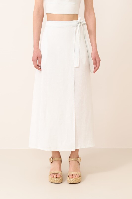 Beli Bağlama Detaylı Midi Boy Etek Standart Renk - 3