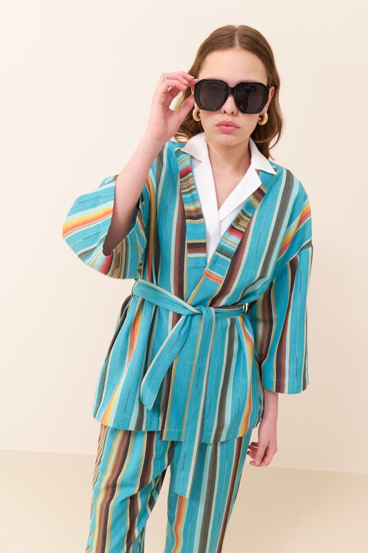 Beli Kuşaklı Kimono Standart Renk - 4