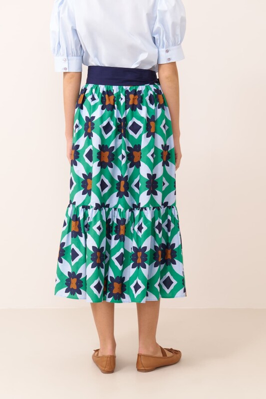 Beli Kuşaklı Midi Boy Etek Standart Renk - Roman (1)