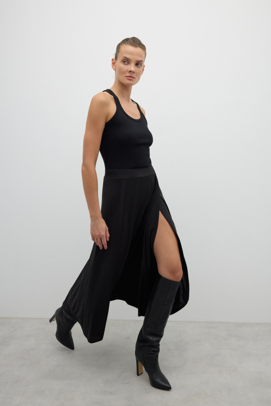 Beli Lastikli Anvelop Midi Boy Etek Siyah - Roman (1)