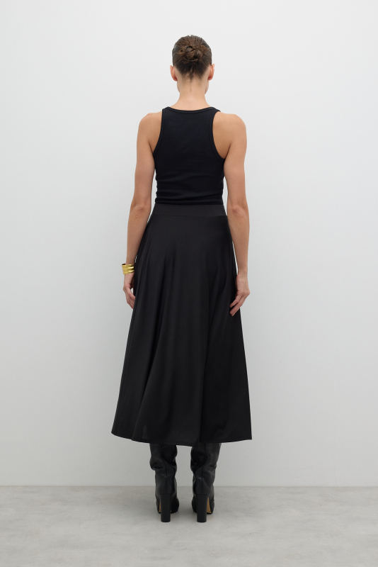 Beli Lastikli Anvelop Midi Boy Etek Siyah - 4