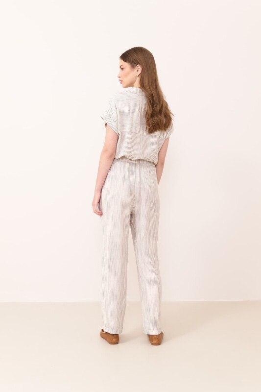 Beli Lastikli Cepli Pantolon Standart Renk - Roman (1)