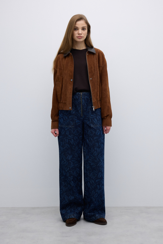 %100 Deri Fermuar ve Çıtçıt Detaylı Mont Taba - 5