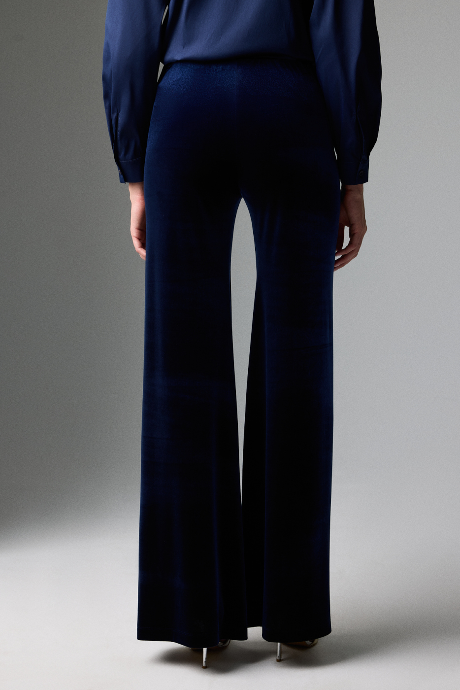 Beli Lastikli Geniş Paça Pantolon Lacivert - 2