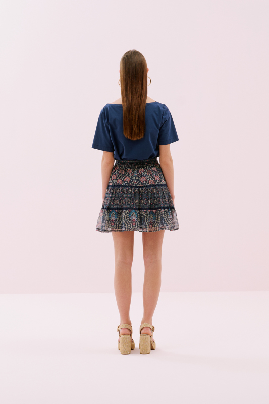 Beli Lastikli Pileli Mini Etek Standart Renk - Roman (1)